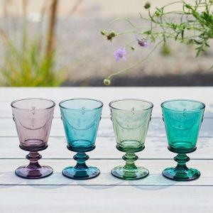 Hand blown in France Bee 🐝 Wine Glass set of 4